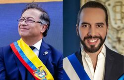 Petro (links) wirft Bukeles Regierung die "Zerstörung der Demokratie" in El Salvador vor