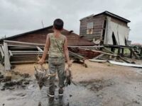 Zerstörte Häuser und Straßen im Department Cortés in Honduras
